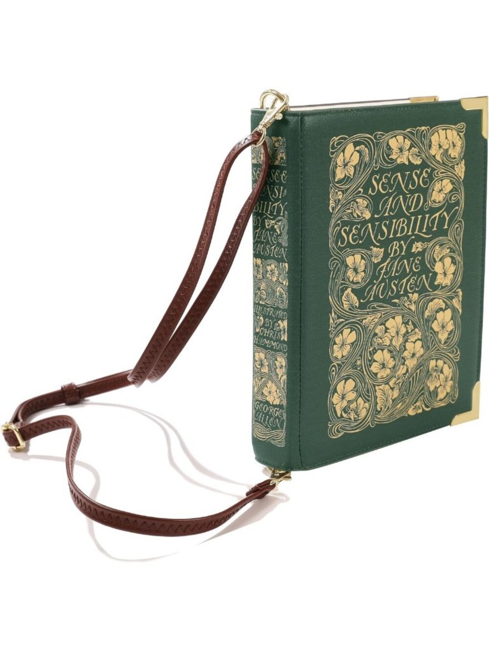 Large Book Shaped Clutch Purse, Vegan Leather Crossbody Bag for Book Lovers